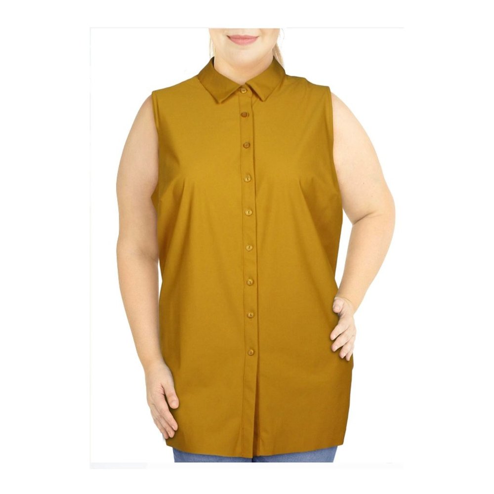 Alfani Women's Sleeveless Button-Front Tunic - L